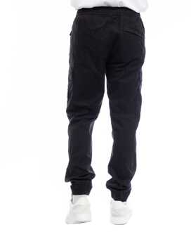 Men's Stone Island Supima Cotton Twill Cargo Joggers in Black Zwart