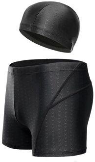 Men's swimming trunks, shark skin, waterproof swimming pants, swimming cap, flat corner, fat, plus size spring swimming suit XXL