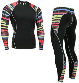 Men's thermal underwear set sports base layer clothing quick-drying thermal underwear ski hiking running tight sports men S-4XL