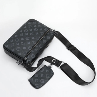 Men's Three-Piece Messenger Bag New Trend Shoulder Bag Three-in-one Mahjong Bag Combination Bag Underarm Small Square Bag