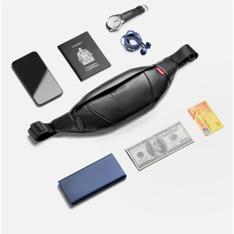 Men's Waist Packs Male Pu Leather Fanny Pack Belt Bag Phone Pouch Bags Travel Waist Pack Male Small Waist Bag Leather Pouch