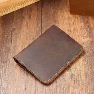 Men's wallet leather cross - cut top cowhide wallet retro casual wallet