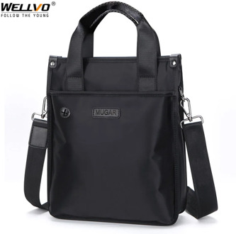 Men's Waterproof Sling Shoulder Bag Casual Tote Oxford Messenger Bags Business Handbag For Male Office Satchels Black XA282ZC