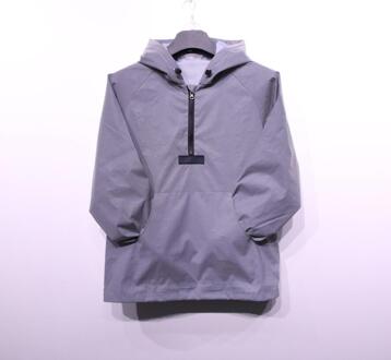 Men Semi-Zip Fully Reflective Jacket Pullover Large Size Coat Novel High-tech Fabric Lightening Jacket Xl