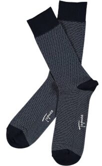 Men Sock Mercerized Cotton Dots Zwart,Blauw,Grijs - Maat 41/45