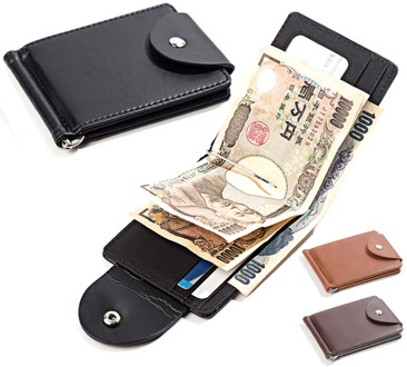 Men Wallet money clip Leather Short Wallet Metal money clip wallet fashion vintage Thin Card Male Organizer money holder solid