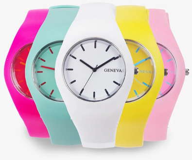 Men watch Women Cream Color Ultra-thin Fashion Gift Silicone Strap Leisure Watch Geneva Sport Wristwatch Women's Jelly Watches