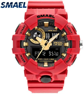 Men Watches Red Style New Sport Watch Smael Brand Quartz 50Meters Waterproof Relogio masculino erkek saat Men Gift Hot Clock1642