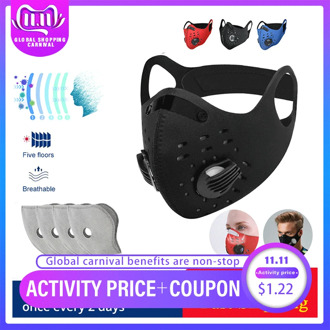 Men/Women Breathable Activated Carbon Dust-proof Cycling Face Mask Anti-Pollution Bicycle Bike Outdoor Training mask face shield