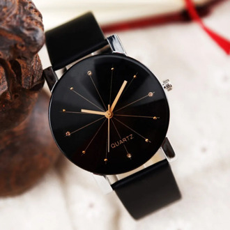 Men Women Leather Strap Line Analog Quartz Ladies Wrist Watches Fashion Watch Women's Watches Brand Luxury Watch