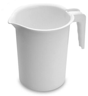 Mengbeker - 2x - 1,2 liter - wit - kunststof - schenkkan