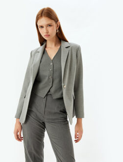 MENGJAS Normaal Dubbele rij knopen Blazer Grijs