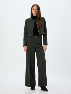 MENGJAS Normaal Ronde kraag Blazer Donkergrijs