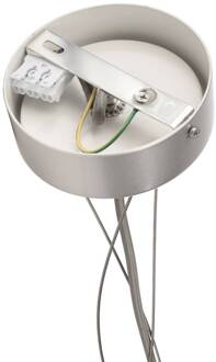 Menkar LED hanglamp, zilverkleurig, Ø 60 cm, CCT, omhoog/omlaag geborsteld zilver, opaal