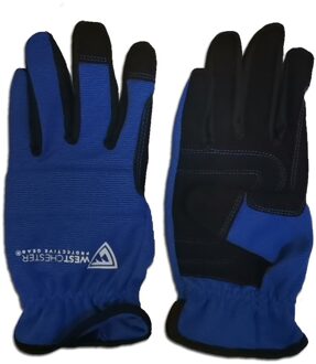 Mens Arbeid Bescherming Grijs Katoenen Draad Garen Vrouwen Tuin Handschoenen Website Driver Auto Reparatie Beschermende Werkhandschoenen Blauw / XL