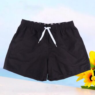 Mens Beach Shorts Kleur Beknopte Stijl Zomer Shorts Zwemmen Kofferbak Beachwear - Size (Grijs) zwart