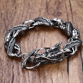 Mens Dragon Thema Link Armband Met Toggle Sluiting Kleur Mannen Punk Bileklik Rvs Sieraden Pulseira Masculina