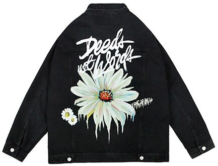 Mens Hand Geschilderd Graffiti Denim Jassen Streetwear Hiphop Herfst Mannen Vintage Punk Rock Mannelijke Knop Oversize Man Jas Tops