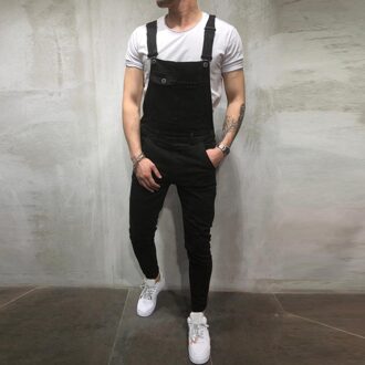 Mens Jarretel Broek Verontruste Bib Overalls Button Pocket Jeans Overall Jumpsuit Streetwear Overall Jarretel Broek Штаны Xxxl