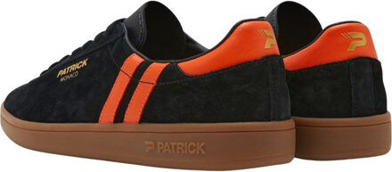 Mens Monaco Suède Cupsole Sneakers (Zwart/Oranje) - maat EU 42 / UK 8