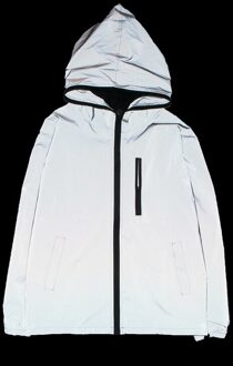 Mens Reflecterende Hoodie Biker Jas Jongens Reizen Hiphop Sport Tops Waterdicht Night Running HB88 Xl