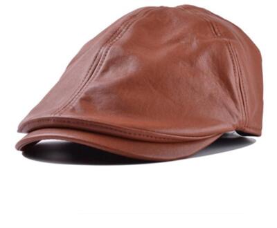 Mens Vrouwen Vintage Lederen Baret Cap Piekte Hoed Jongen Zonnebrandcrème Pet Viseras Para Mujer Modieuze Hoed Dropshpping koffie