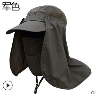 Mens Wandelen Vissen Hoed Outdoor Sport Zon Nek Bescherming Gezicht Cap Brede Rand