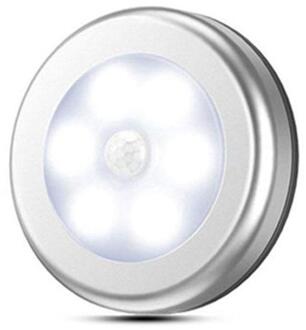 Menselijk Lichaam Inductie Lamp Creatieve Nachtlampje Gang Motion Ronde Classic Home Licht Sensor Kleine Kast Controle U2E6 wit