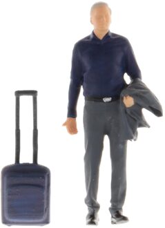 Mensen Beeldjes 2.8-3Cm Modeltreinen Architectonische 1:64 Schaal Hand Geschilderde Figuren S Schaal Tiny Mensen Miniatuur Scènes zwart Shirt Suitcase