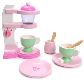 Mentari Houten speelgoed koffiezetapparaat roze, mentari