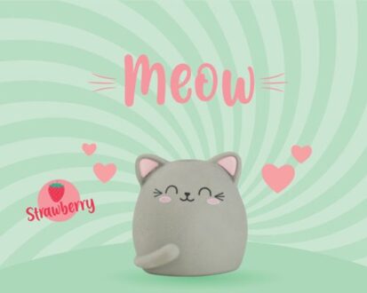 meow gum met aardbeiengeur