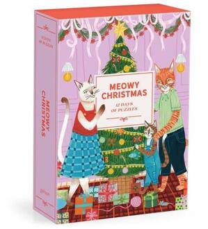 Meowy Christmas 12 Days Of Puzzles 500 Piece Countdown - Galison (ISBN: 9780735386006)
