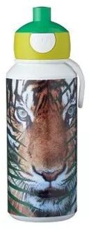 Mepal Campus Animal Planet tijger pop-up drinkfles - 400 ml Multikleur