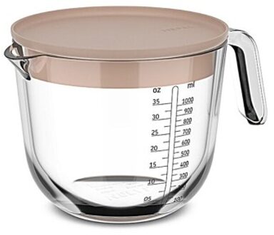 Mepal Glas Maatbeker 1l Met Deksel Chalk