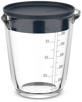 Mepal Glas Maatbeker 500ml Met Deksel Navy