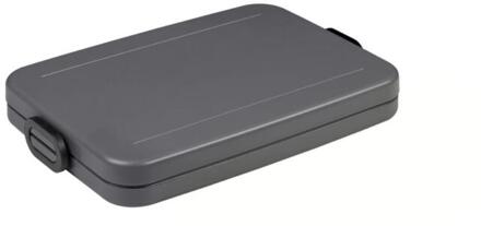 Mepal Lunchbox Take a Break Flat - Geschikt voor 4 boterhammen - Voor een Laptoptas - Broodtrommel - Nordic Black Zwart