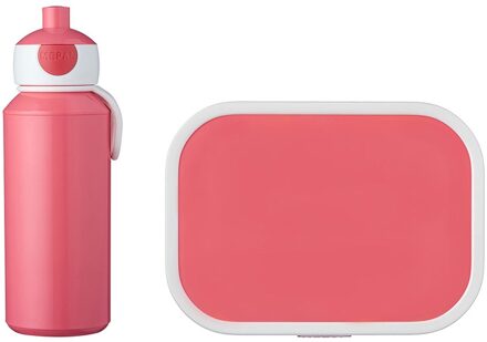 Mepal Lunchset Campus (pop-up drinkfles en lunchbox) - pink Wit