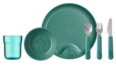 Mepal Mio Kinderservies 6-Delige Set - Deep Turquoise Blauw