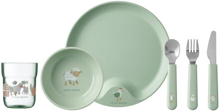 Mepal Set Kinderservies Mio 6-delig - Little Farm- Little Dutch groen