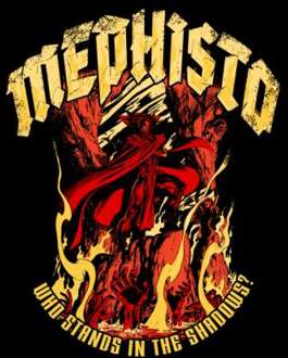 Mephisto Gothic Men's T-Shirt - Black - 4XL - Zwart