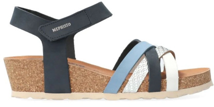 Mephisto Lichtgewicht kruisband sandaal met Soft-Air technologie Mephisto , Blue , Dames - 41 EU