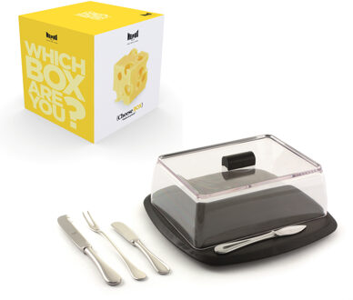 Mepra Cheese Box 6 Pcs Table Cheese Set Glas, RVS, zwart