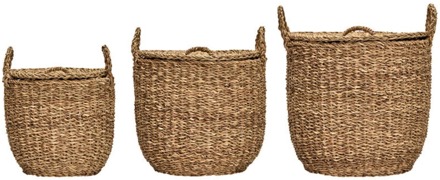 Meraki Accessoires Meraki MKRound Storage Baskets Nature 3 st