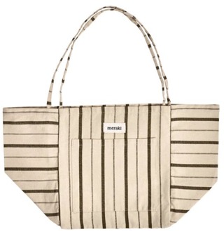Meraki Accessoires Meraki Tote Bag Råhvid/Armygrøn 1 st
