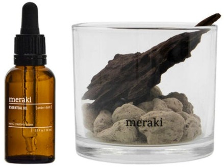 Meraki Diffuser Meraki Lavastone & Wood Diffuser Amber Dust Black 30 ml + 1 st