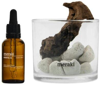 Meraki Diffuser Meraki Lavastone & Wood Diffuser Herbal Calm White 30 ml + 1 st