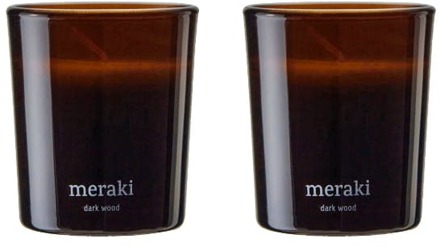 Meraki Kaarsen Meraki Scented Candles Dark Wood 2 st