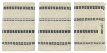 Meraki Reiniging Meraki True Vaskeklud Råhvid/Sort 3 st