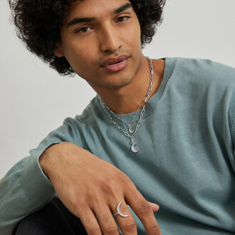 Meral ring, met glanzende zirkonia, gerhodineerd Wit