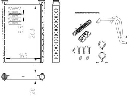 Mercedes Benz Kachelradiateur, interieurverwarming 54417